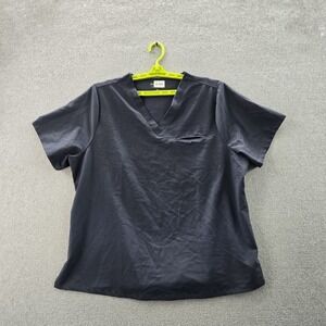Mandala Women‎ Scrub Top 2XL Gray PO13-K Short Sleeve
